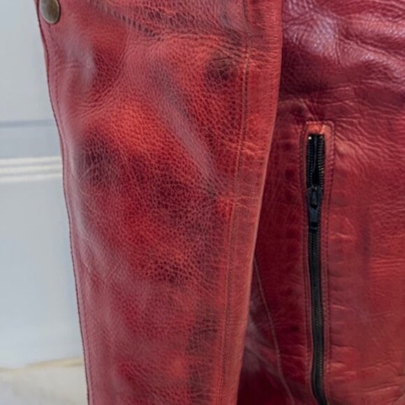 Red and Black Leather Boots - Picture 6 of 6